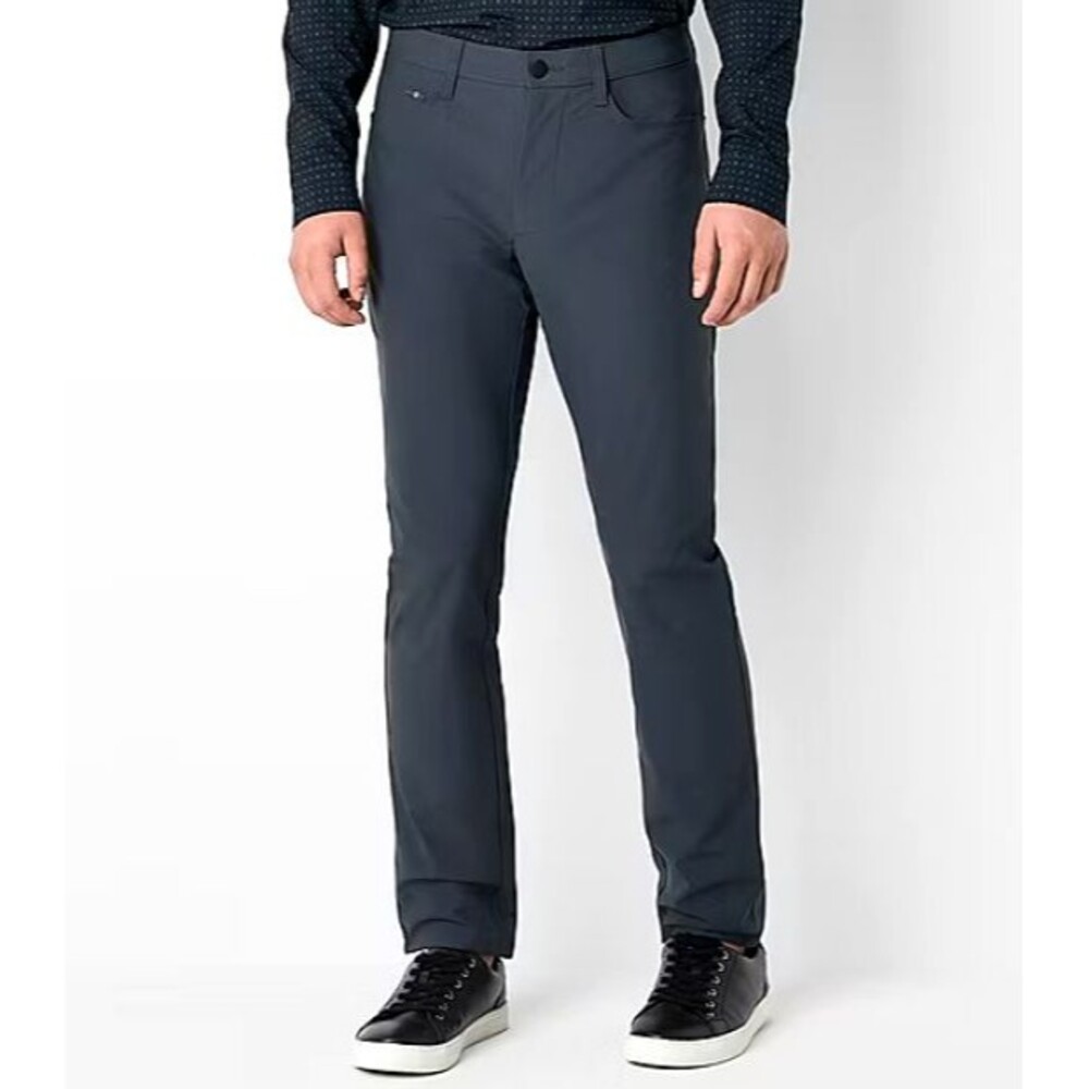 Stylus Mens Pants 5 Pocket Slim Fit Flat Front Charcoal Gray Size 30x32